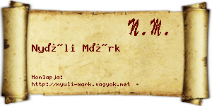 Nyúli Márk névjegykártya